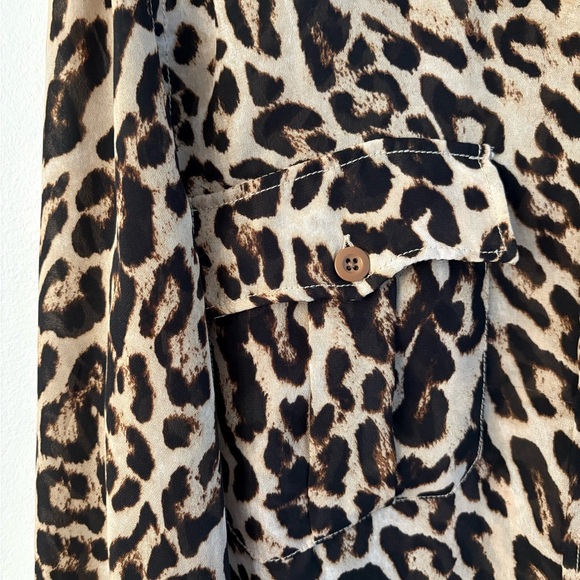 Ralph Lauren Denim & Supply Animal Print Blouse Size Large Festival Vacation - Picture 5 of 10